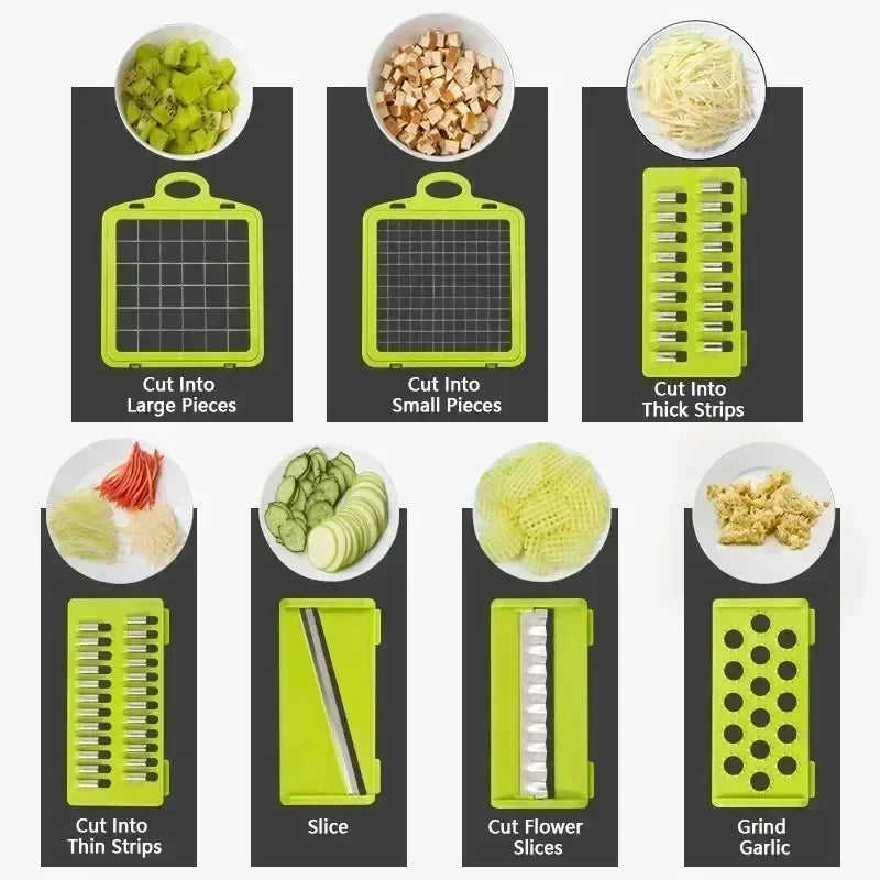  Multifunctional Vegetable Chopper Handle Food Grate Food Chopper Vegetable Slicer Dicer Cut Kitchen Items Cocina